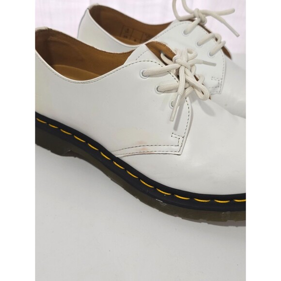 Dr. Martens 1461 Shoes Womens 8 White Leather Lace Up Casual Oxfords Goth Punk - Picture 3 of 9